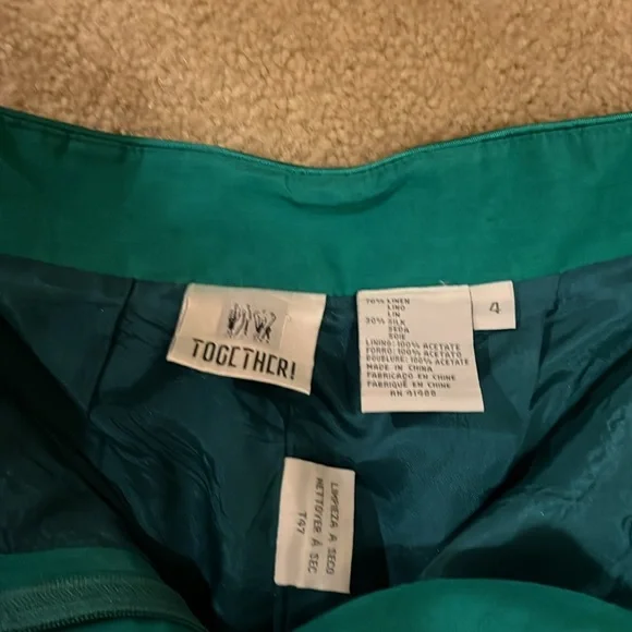 Vintage Together turquoise two-piece pantsuit size 4 - Picture 12 of 16